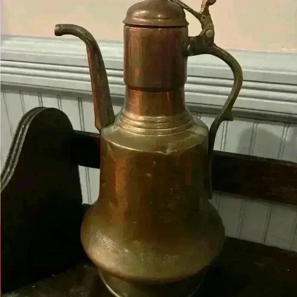 Persian brass copper tea or water Lidded kettle antique authentic